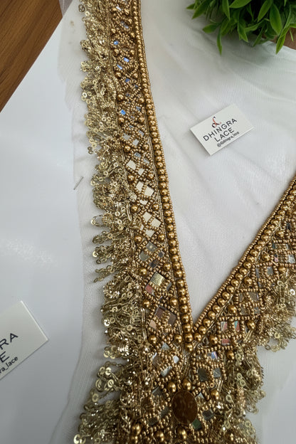 Jhalmuri Neck patches Mirror Beads Ghunghru & Scrumble Kiran 300426
