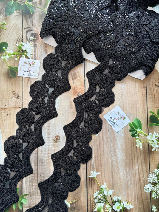 Beautiful Organza Based Sequence Work Lace 060825