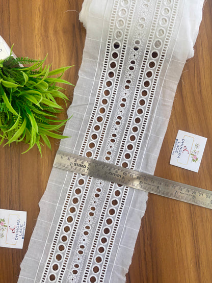 Beautiful Pure Cotton Hakoba Lace White 5.5 Inches Broad 140426