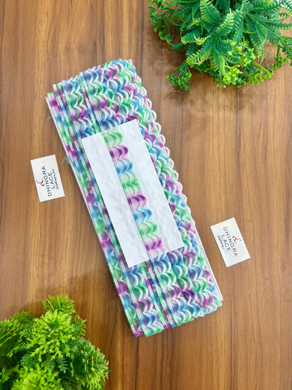 Beautiful Multicolour Scallop Lace (9 Meters) 250426