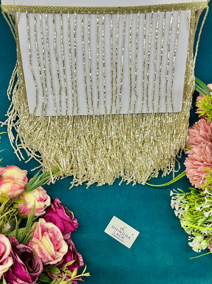 Beautiful 6 Inches Broad Cutpipe Work Fringes Lace (1 Meter) 040826