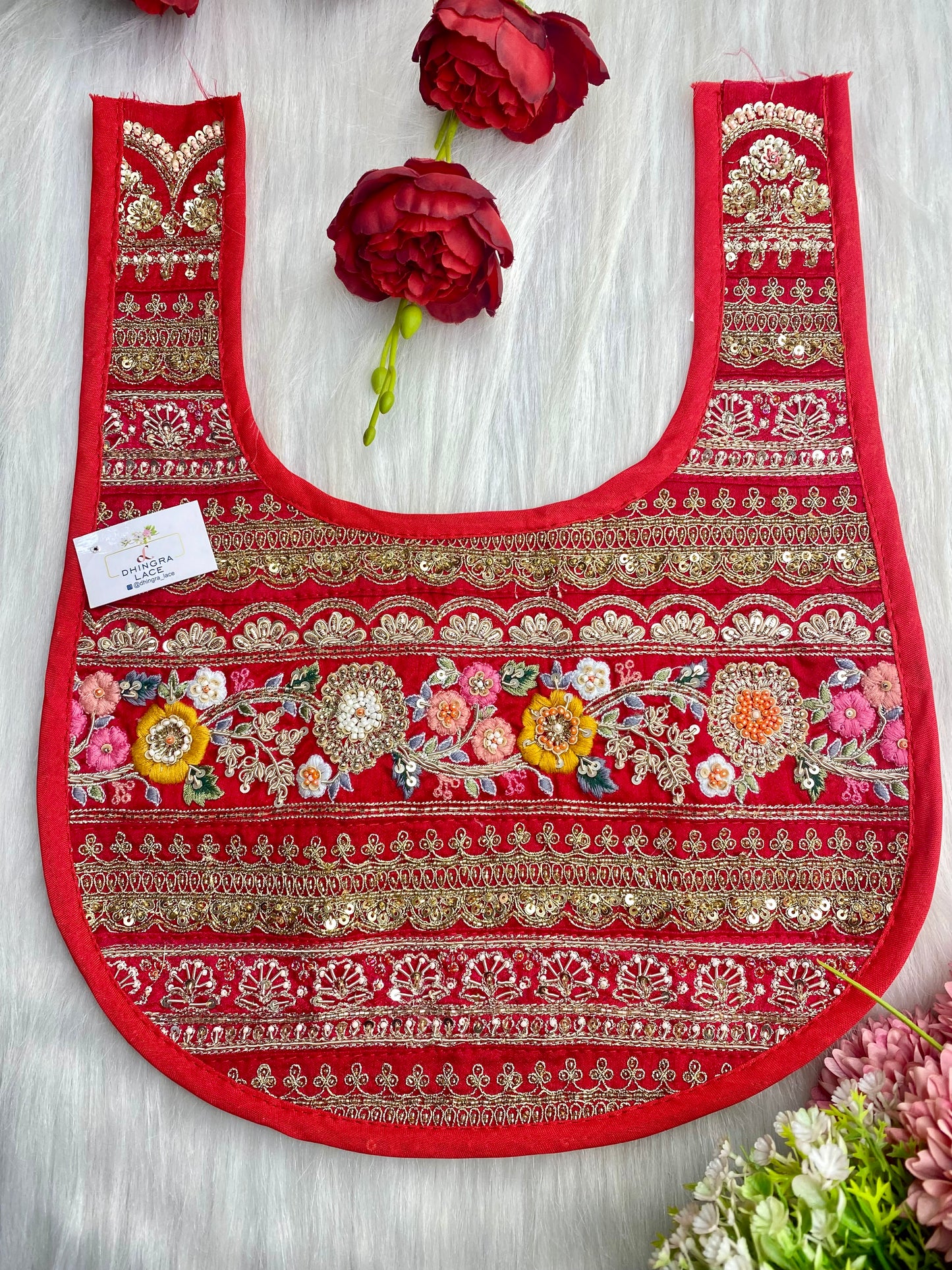 Beautiful Multicolour Zardozi Work Neck Patches 020126