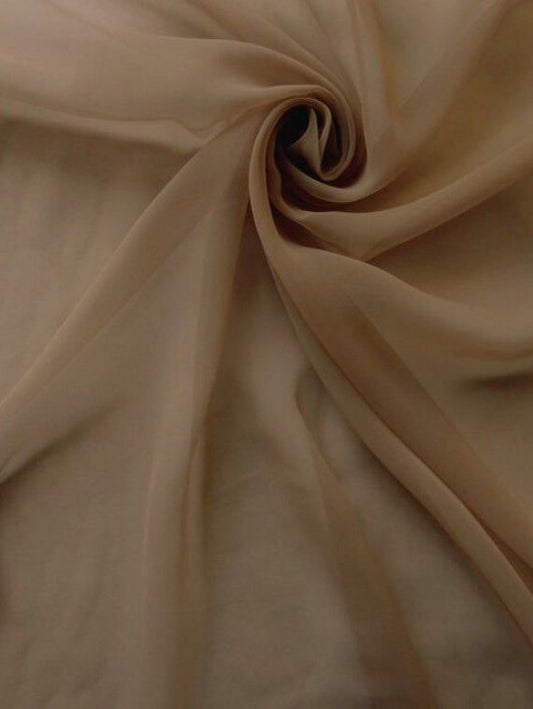 Super Fine Quality Georgette Fabric For Saree Salwar Kameez Gown & Dress, Width 44 Inches Light Brown