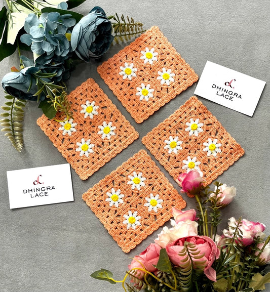 Beautiful Crochet Pocket Patch Peach One piece 090524/310525